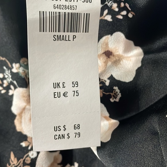 black floral one shoulder abercrombie dress size small - Picture 3 of 3